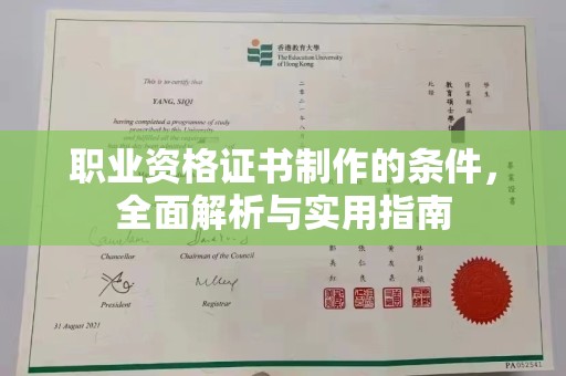 若尔盖职业资格证书制作的条件，全面解析与实用指南